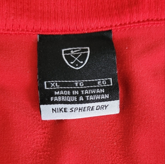 Nike Sphere Dry Men's Golf Bright Red Casual Polo Short Sleeve Shirt - Picture 8 of 8